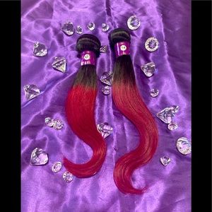 Raspberry Ombré Straight Brazilian Human Hair.